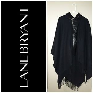 Lane Bryant OS black poncho cape